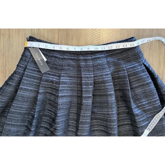 NWT Talbots Black Pleated Full Knee Length Shimmer Skirt Women’s Size 8 NEW $139 - Picture 6 of 11